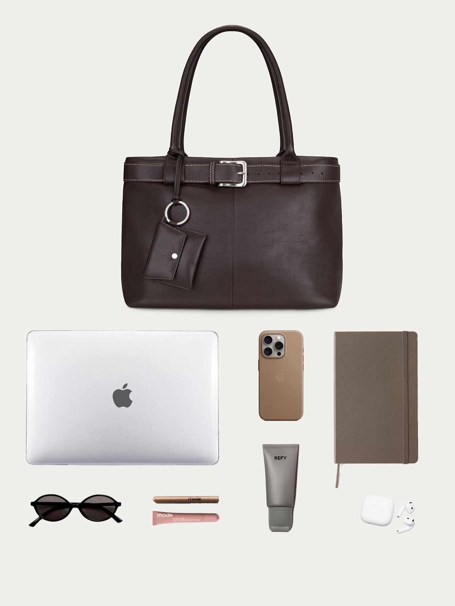 Paris Tote by @dom.overseas — Chocolate, wide belt