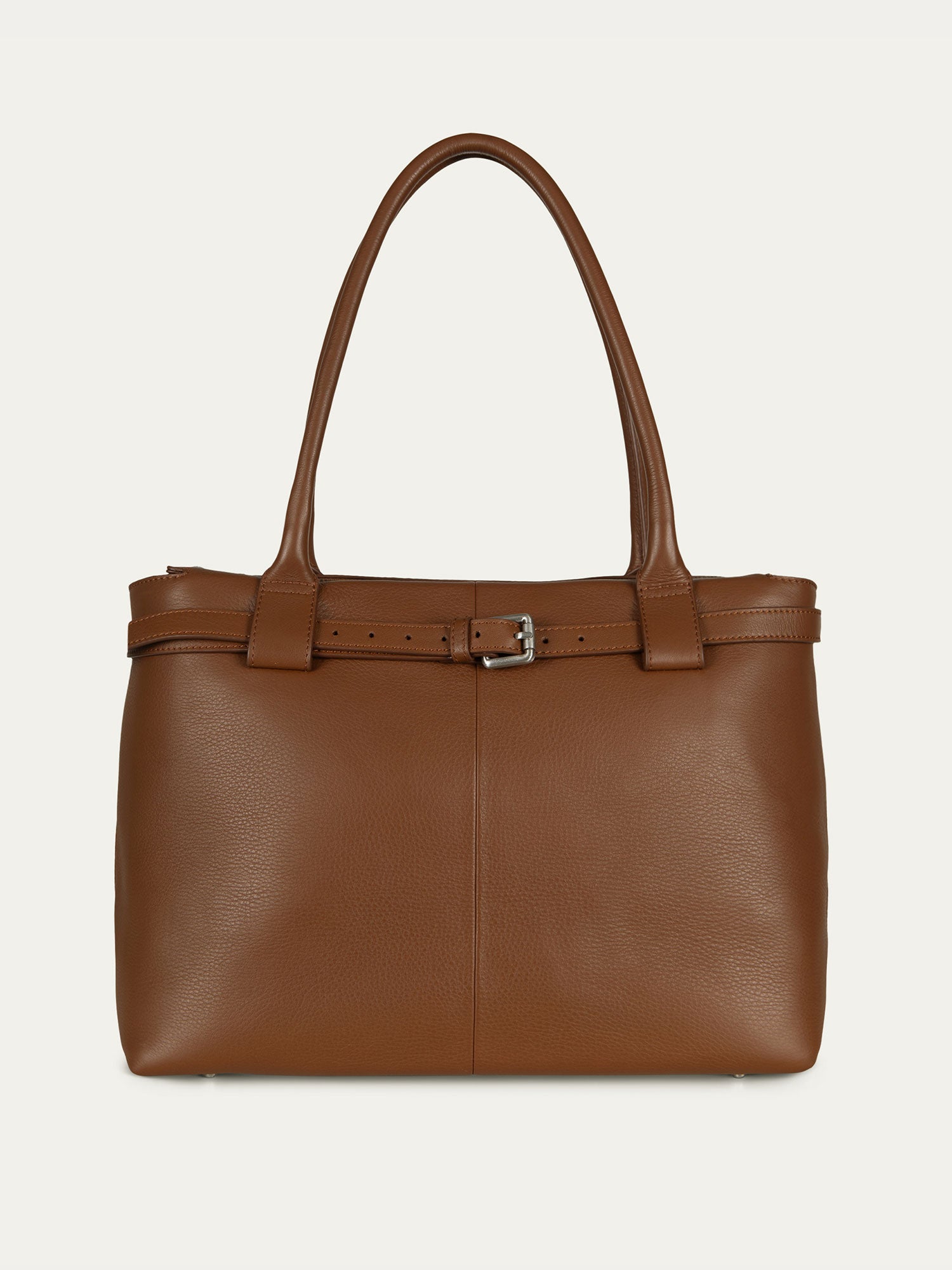 The Paris Commuter Tote — Tan, thin belt
