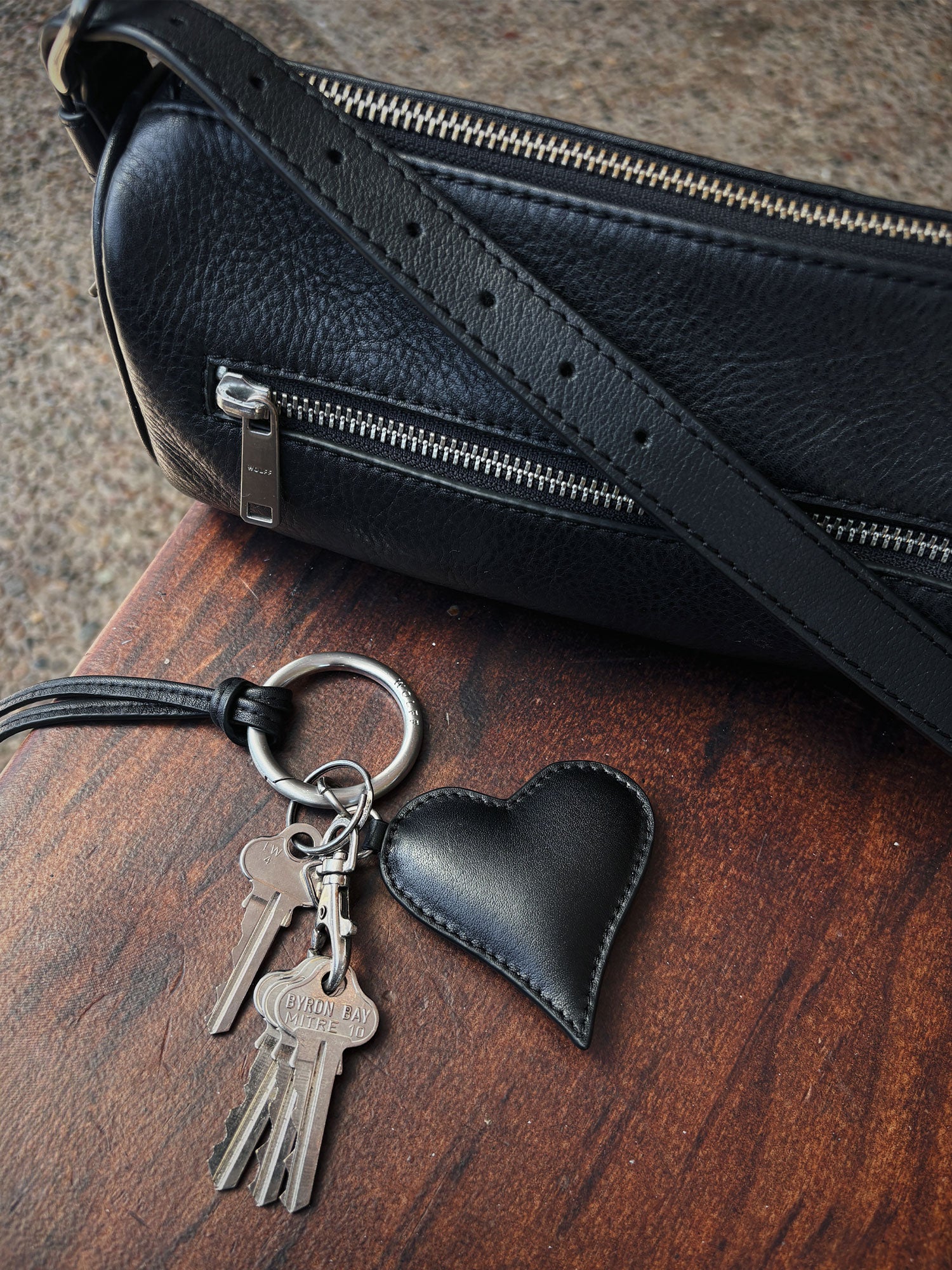 Heart Keyring — Black