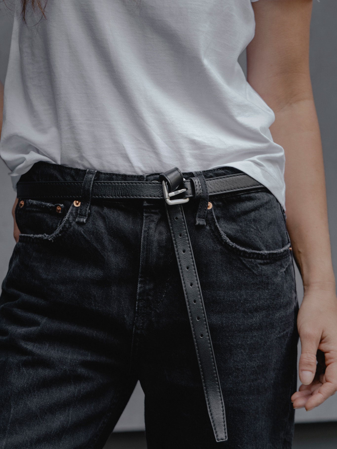 Paris Belt — Black, thin