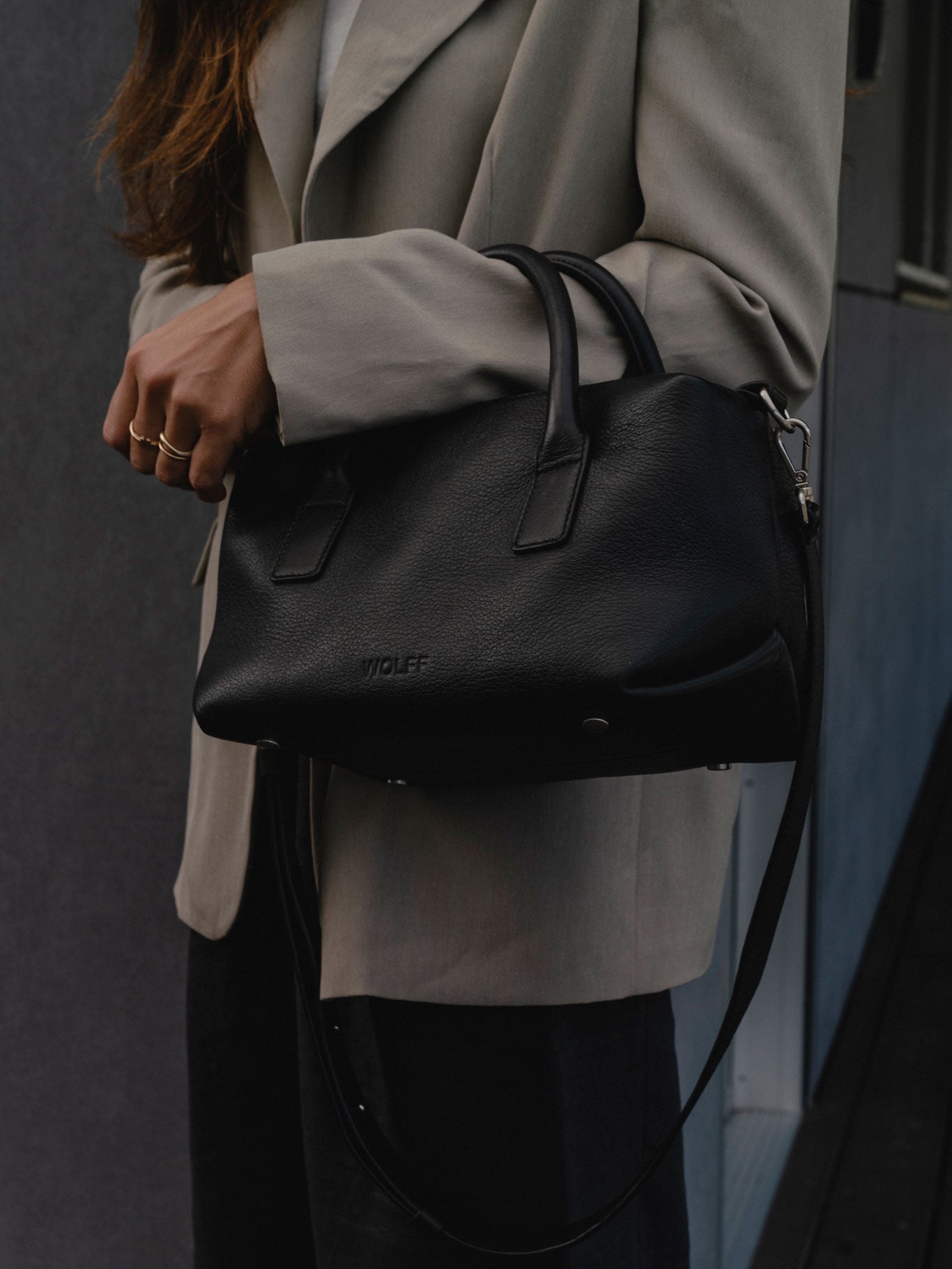 Boston Top Handle Bag — Black