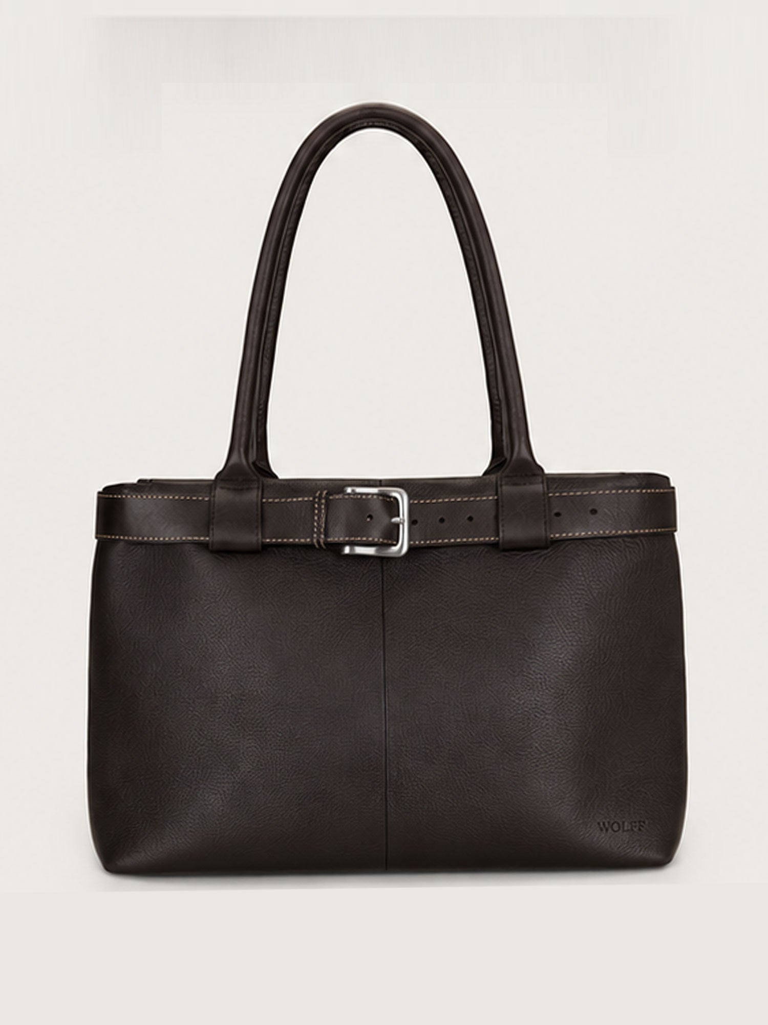 Paris Commuter Tote — Chocolate, Wide Belt