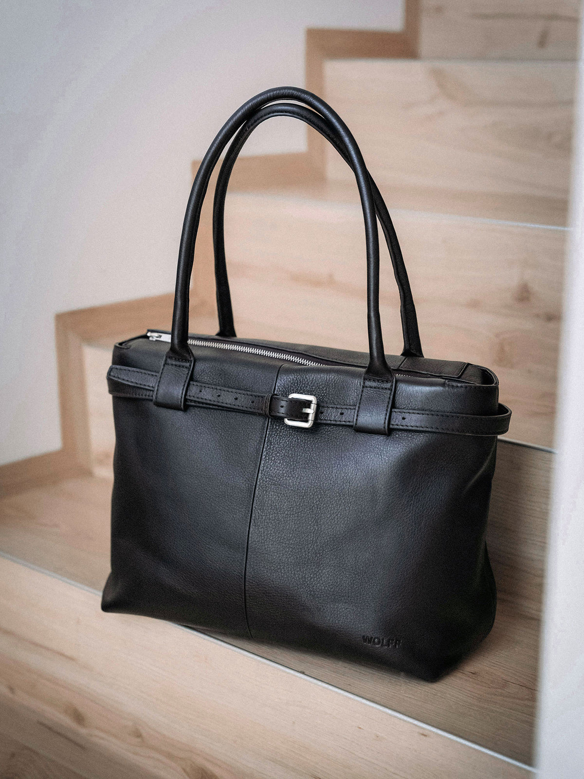 Paris Tote Bag — Black, Thin Belt
