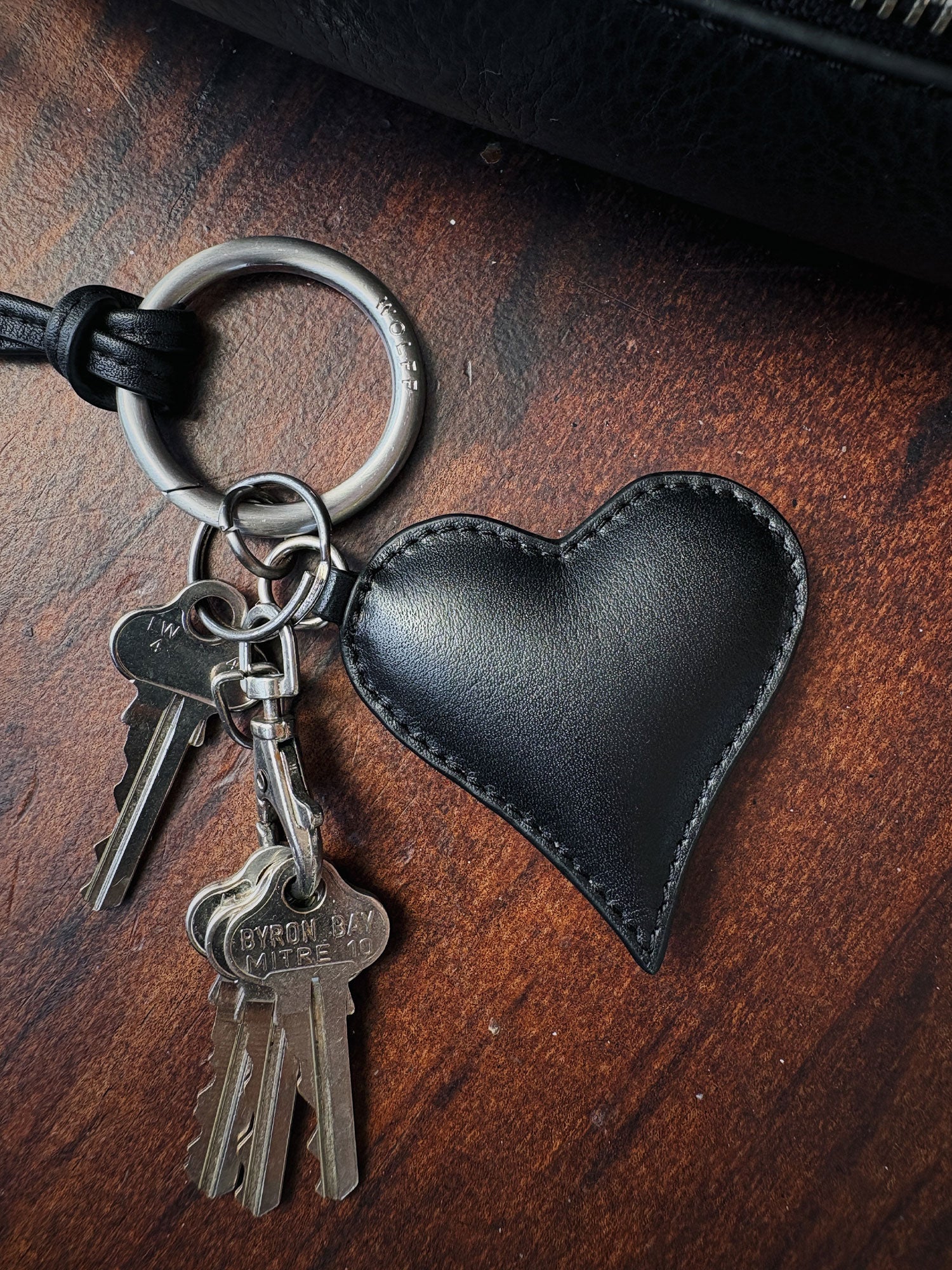 Heart Keyring — Black