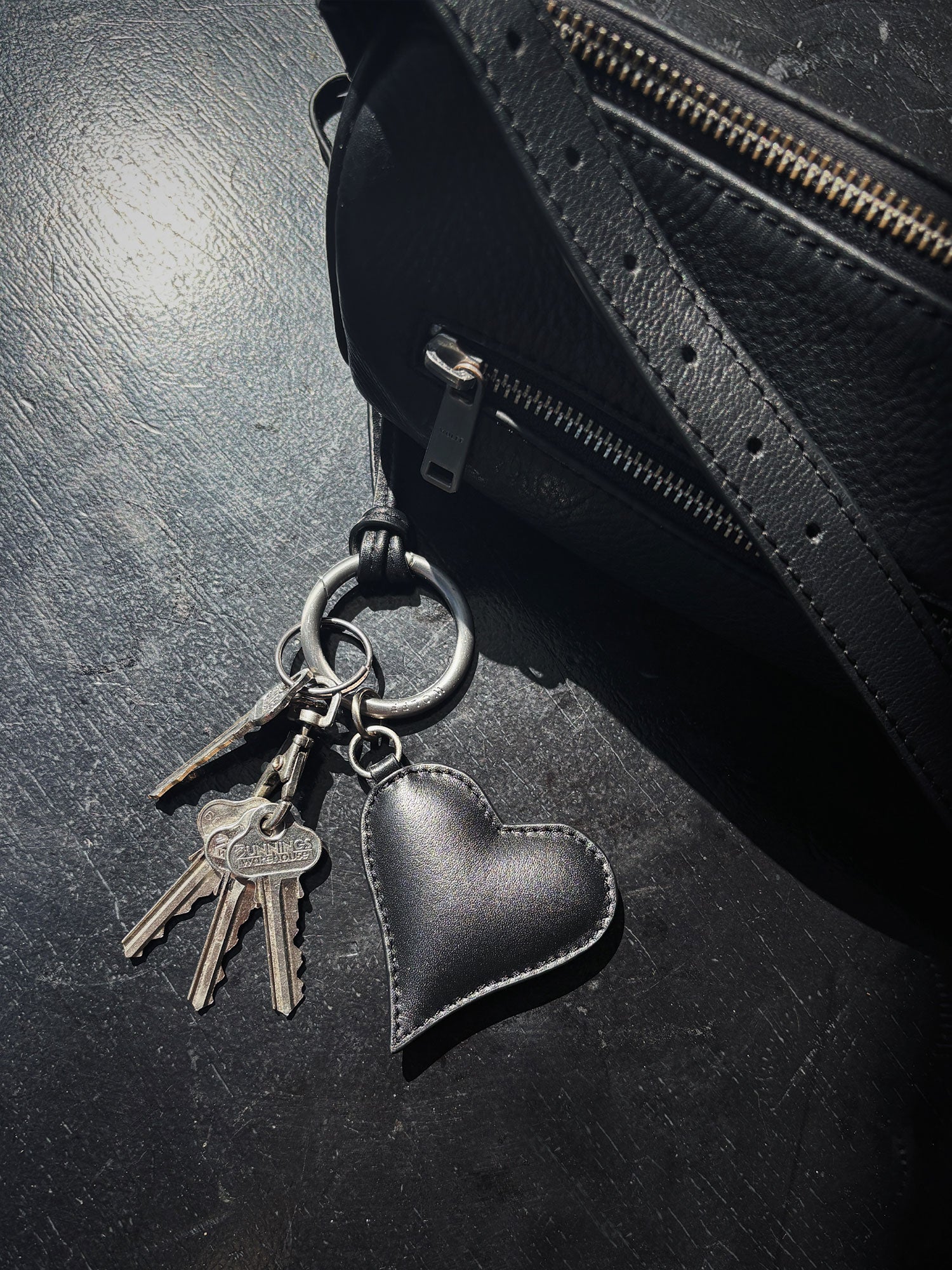 Heart Keyring — Black