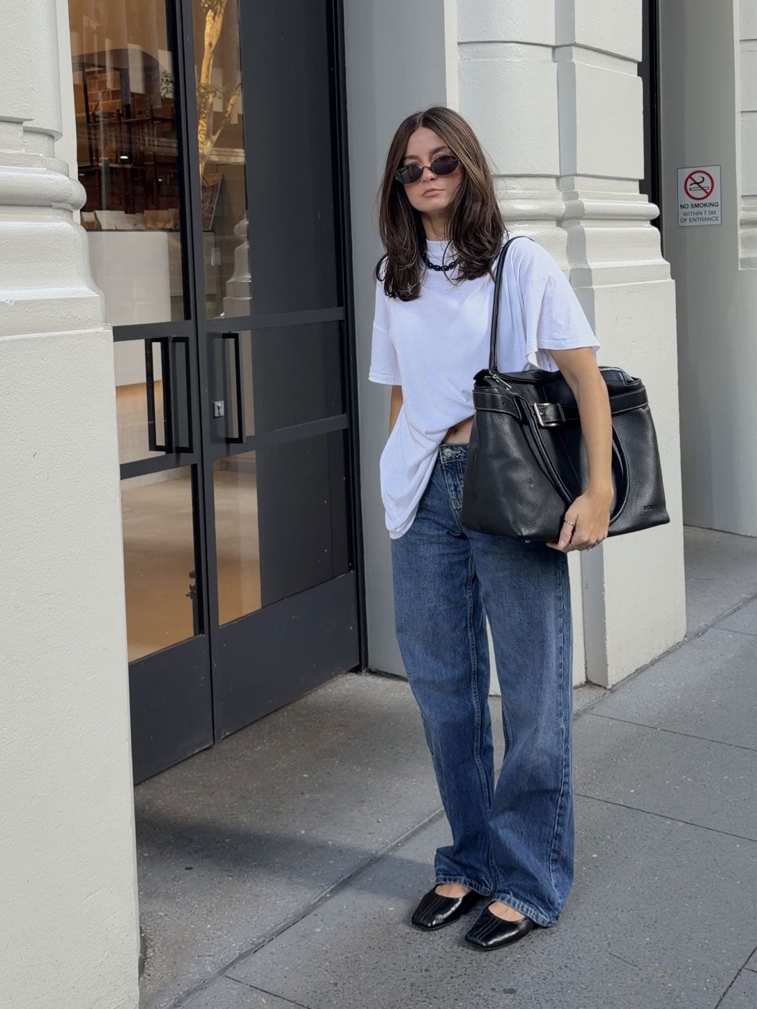 Paris Commuter Tote — Black, Wide Belt