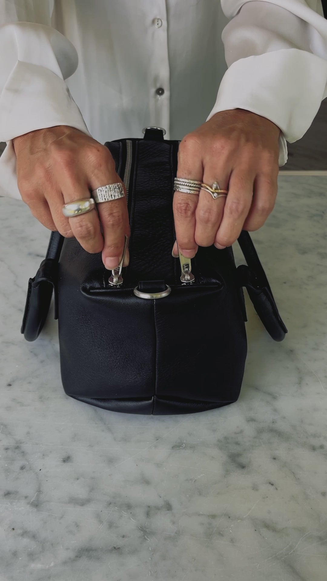 Boston Bag — Black | Top Handle & Crossbody