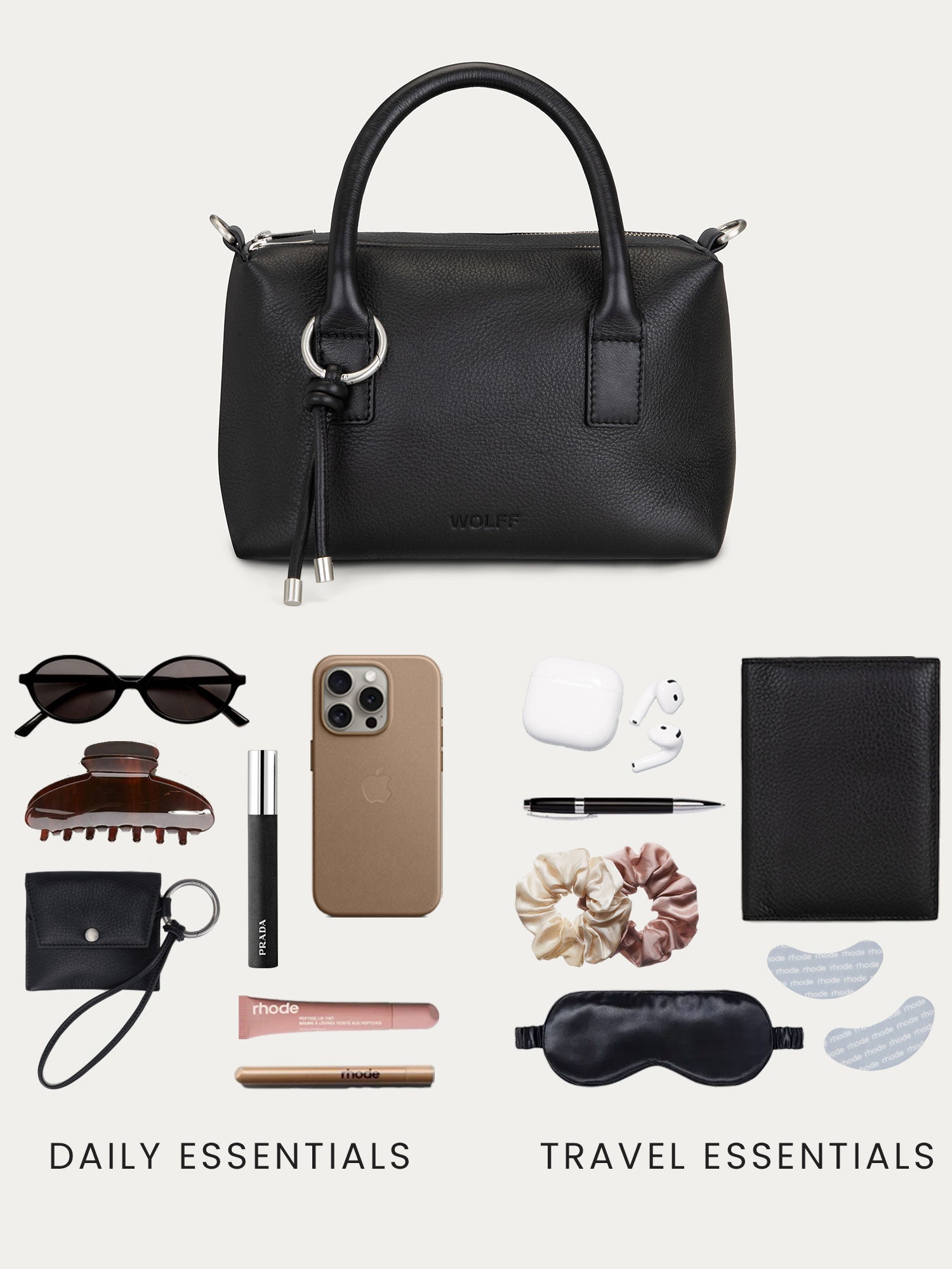 Boston Bag — Black | Top Handle & Crossbody