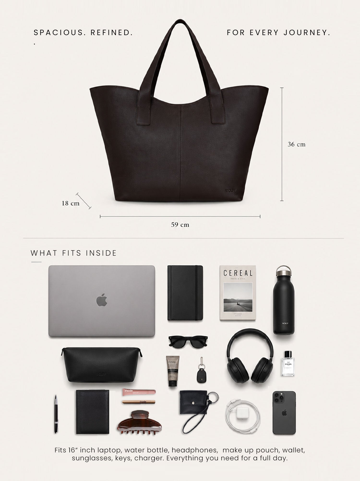 Sydney Tote Bag — Chocolate