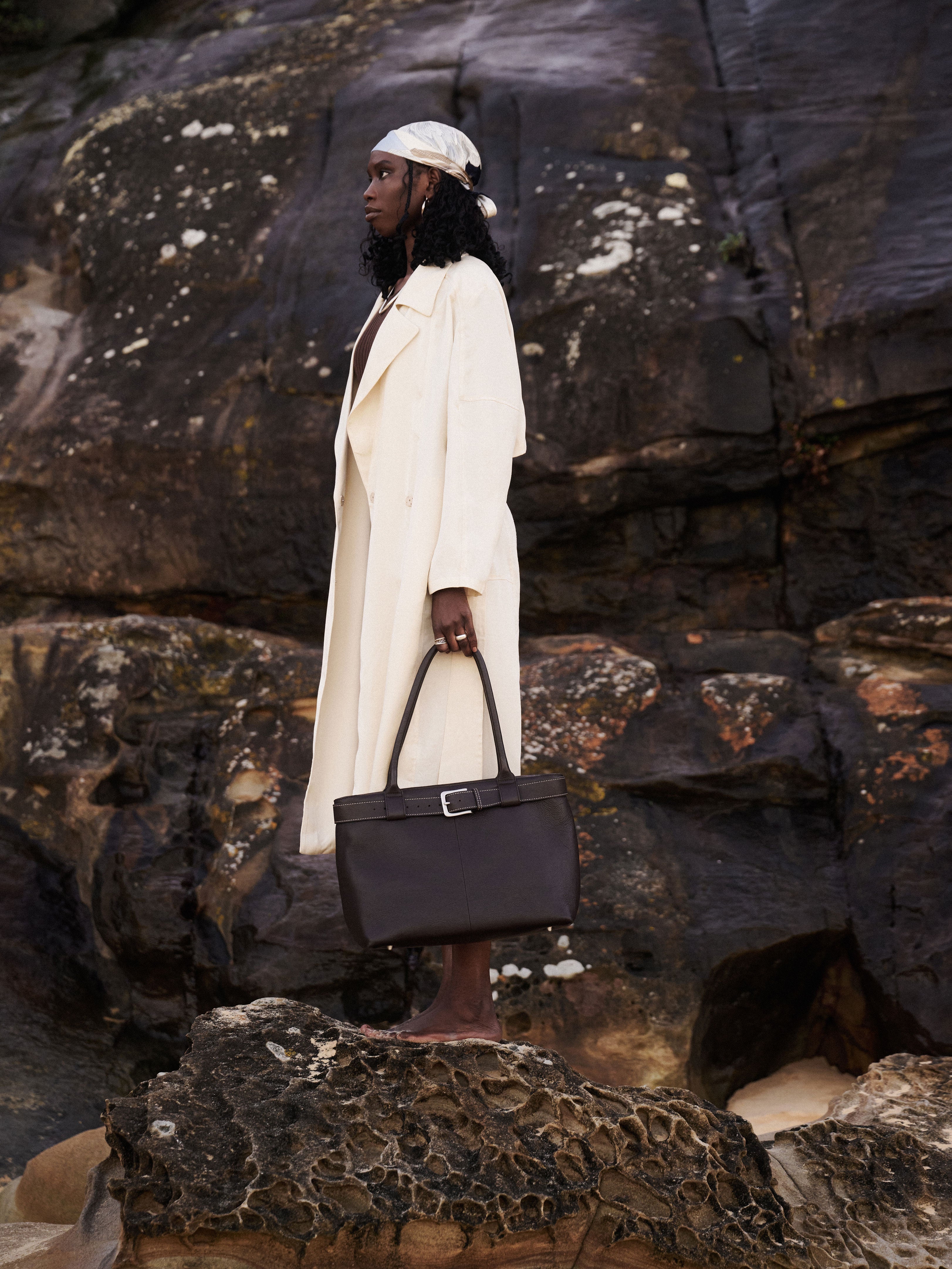 Paris Tote by @dom.overseas — Chocolate, wide belt